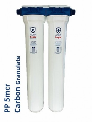 Aqua logic   inline pre filter combi 3 4   pp  carbon granulate   20 inch   1