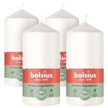 Bolsius stompkaars 12058 cloudy white 4 stuks