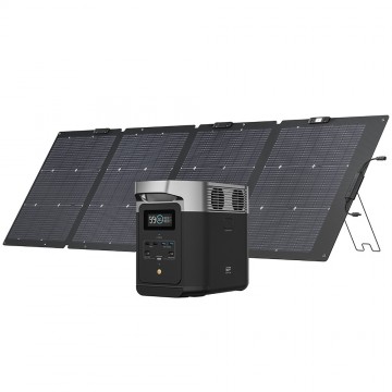 Ecoflow delta 2 power station met 220w nextgen dubbelzijdig opvouwbaar zonnepaneel