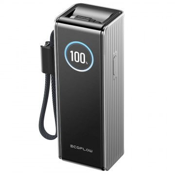 Ecoflow rapid powerbank 25000 mah met ingebouwde kabel zilver