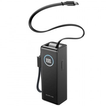 Ecoflow rapid powerbank 25000 mah met ingebouwde kabel zwart 4