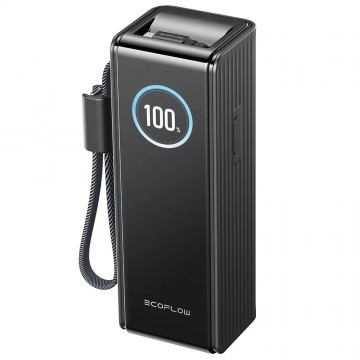 Ecoflow rapid powerbank 25000 mah met ingebouwde kabel zwart
