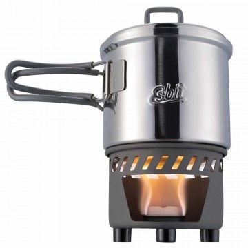 Esbit solid fuel kookset met 585ml pan en brandertje rvs