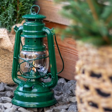 Feuerhand 276 stormlantaarn set met reflector en olie groen 6
