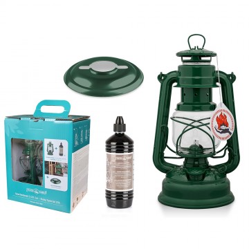 Feuerhand 276 stormlantaarn set met reflector en olie groen