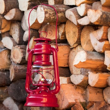 Feuerhand 276 stormlantaarn set met reflector en olie rood 8