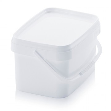 Kunststof rechthoekige emmer met deksel voor levensmiddelen 5,6 liter 2