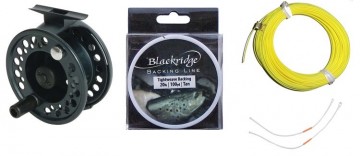 Lft jassid fly vliegenreel zwart   diverse aftmas   gemonteerd met lijn