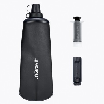 Lifestraw peak series squeeze bottle opvouwbaar waterfilter  drinkfles 1l dark mountain gray 2