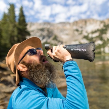 Lifestraw peak series squeeze bottle opvouwbaar waterfilter  drinkfles 1l dark mountain gray 5