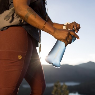 Lifestraw peak series squeeze bottle opvouwbaar waterfilter  drinkfles 1l mountain blue 6 0