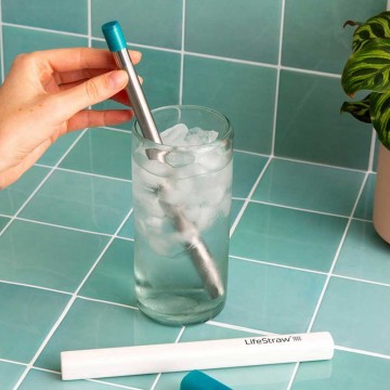 Lifestraw sip waterfilter rietje rvs met opberghoes 3 pack lifestyle