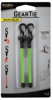 Nite ize gear tie clippable allesbinder 2 pack groen 7 5cm