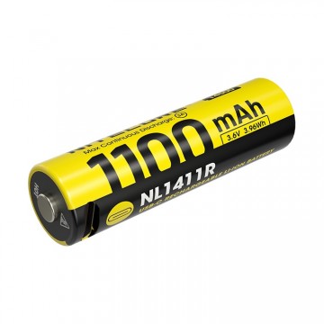 Nitecore nl1411r oplaadbare 14500 li ion batterij met usb c poort 1100 mah