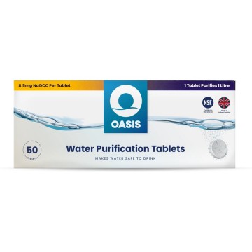 Oasis waterzuiveringstabletten 1 liter per tablet 50 stuks 85mg