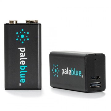 Pale blue li ion oplaadbare 9v batterijen 2 stuks met oplaadkabel