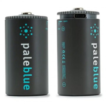 Pale blue li ion oplaadbare d batterijen 2 stuks met oplaadkabel