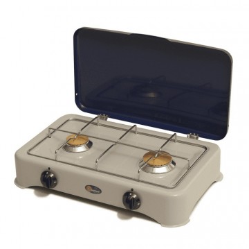 Parker 2 pits camping kooktoestel gas met deksel   grijsblauw 1