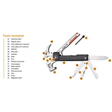 Roxon rhino h1 multitool met hamer en firesteel 7