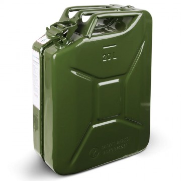 Stalen brandstof jerrycan 20 liter groen