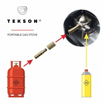Tekson draagbaar camping gasstel in aluminium koffer 5