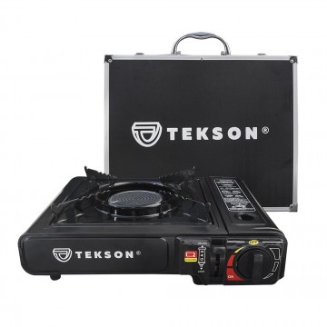 Tekson draagbaar keramisch camping gasstel in aluminium koffer