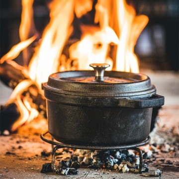 The windmill gietijzeren bbq pan met deksel 2