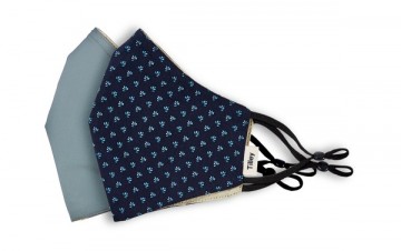 Tilley mondkapje wasbaar navy lichtblauw 100 procent katoen