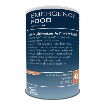 Trekn eat zwitserse muesli met melkpoeder in blik