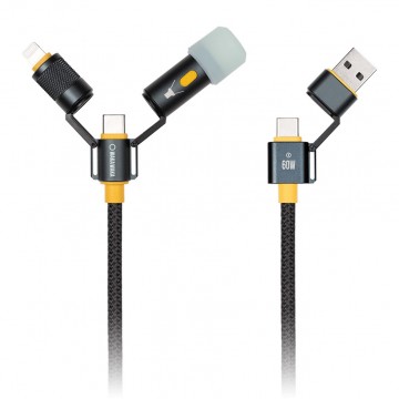 Wakawaka connect 5 in 1 usb kabel 60w met zaklampje 1