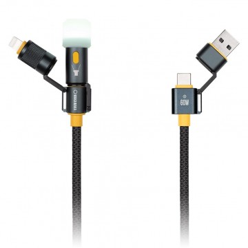 Wakawaka connect 5 in 1 usb kabel 60w met zaklampje 5