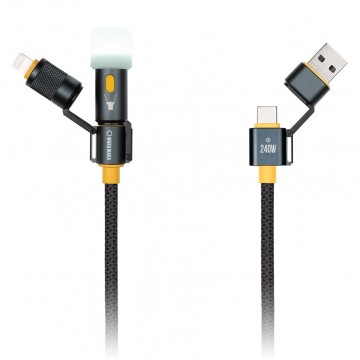 Wakawaka connect pro 5 in 1 usb kabel 240w met zaklampje 1