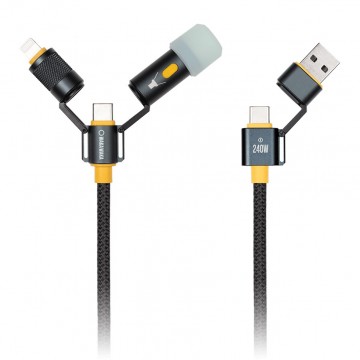 Wakawaka connect pro 5 in 1 usb kabel 240w met zaklampje 5