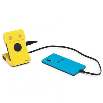 Wakawaka power plus 3000 mah solar powerbank met led lamp geel 3