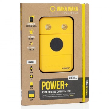 Wakawaka power plus 3000 mah solar powerbank met led lamp geel 4
