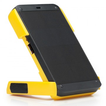 Wakawaka power plus 3000 mah solar powerbank met led lamp geel