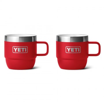 Yeti rambler 6 oz stapelbare mokken 177 ml 2 stuks rescue red