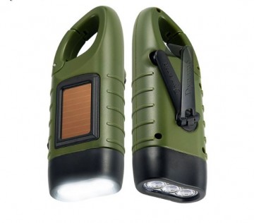 Zaklamp zonnepaneel handgenerator