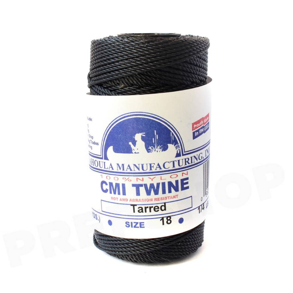 Catahoula bankline Tarred Twisted Nylon Seine Twine (diverse diktes) rol  1/4 lb / 114 g 