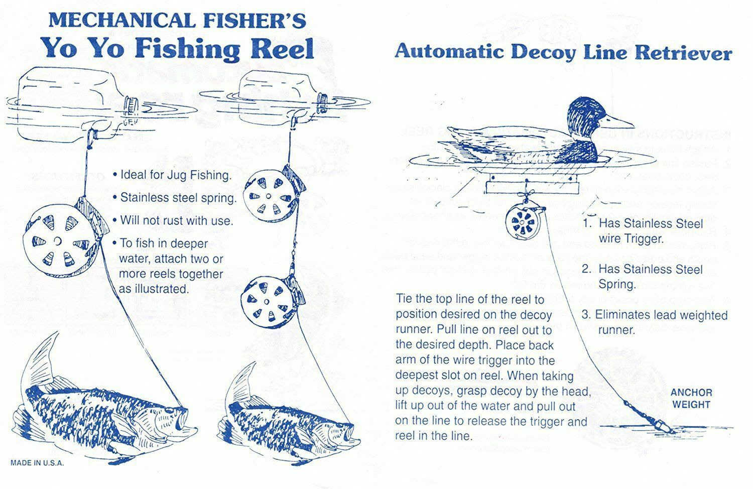 Yoyo Reel Mechanical Fisher RVS 